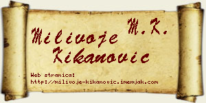 Milivoje Kikanović vizit kartica